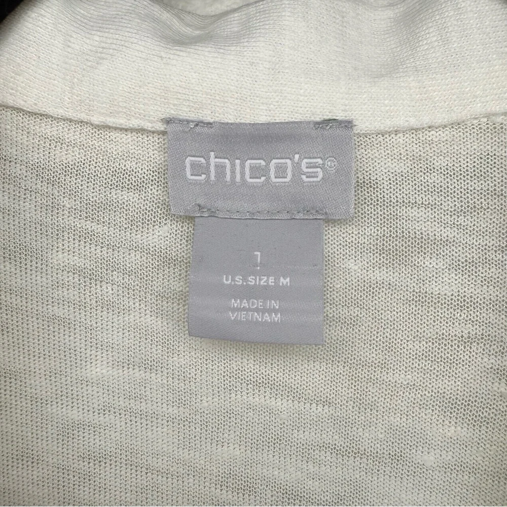 Chico’s Linen Easy Henley Top - Picture 3 of 5